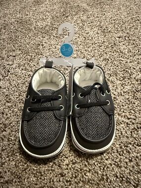 Carter's Black & Gray Herringbone Toddler Dress Shoes